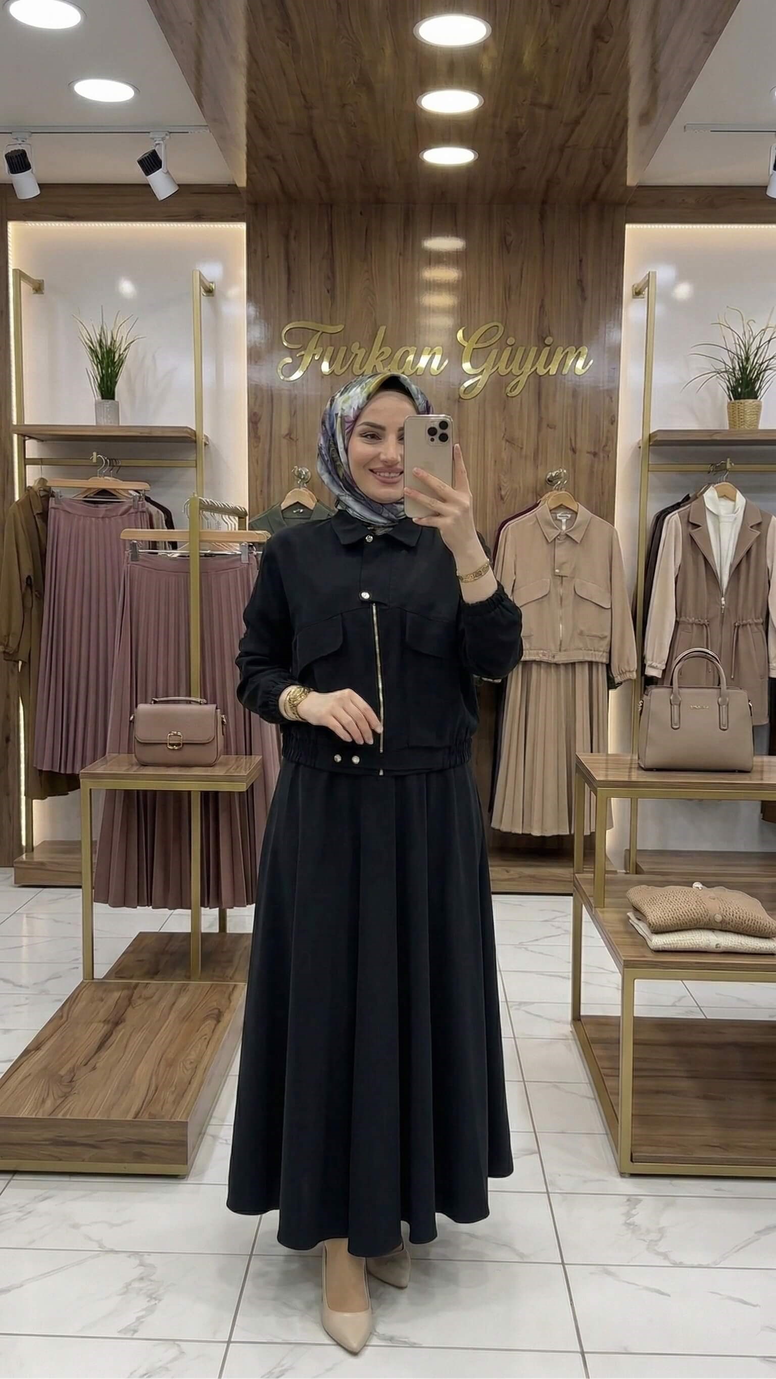 ARMİNE TREND Kısa Ceketli Etekli Takım Siyah 26YT650