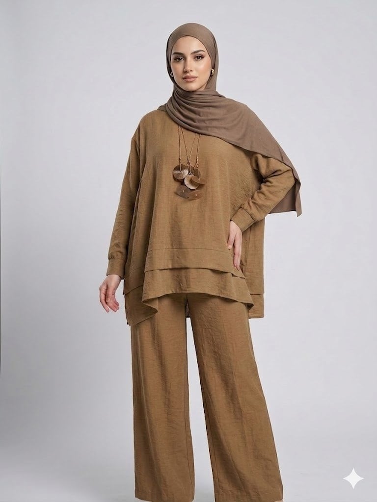 Armine TREND Kolye Detaylı Bayan Takım Camel 26YT6107