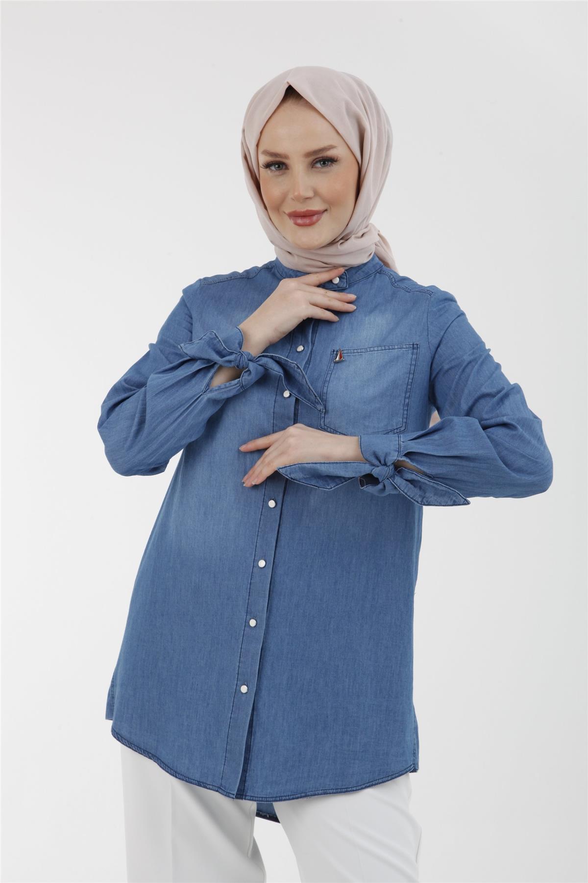 Armine Trend Kot Gömlek 23YT414 İndigo