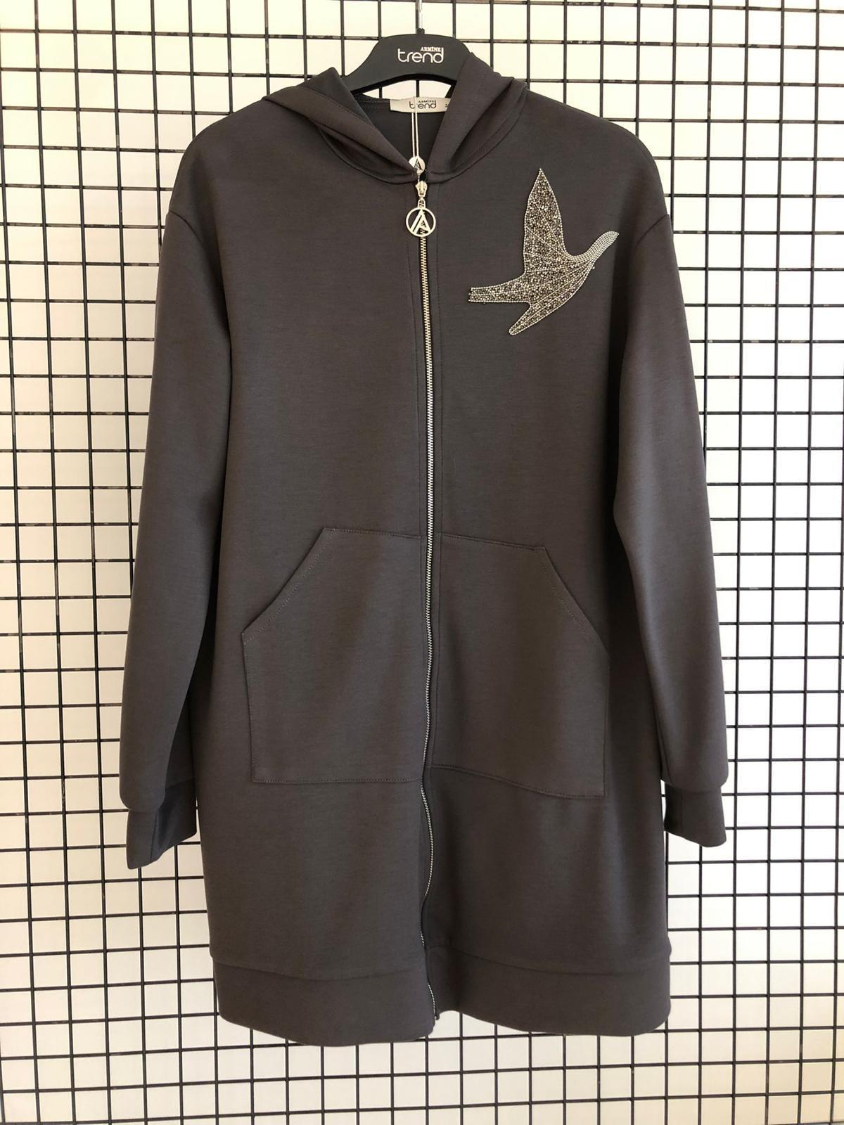 Armine TREND Kuş Detaylı Bayan Tunik Antrasit 25YT542