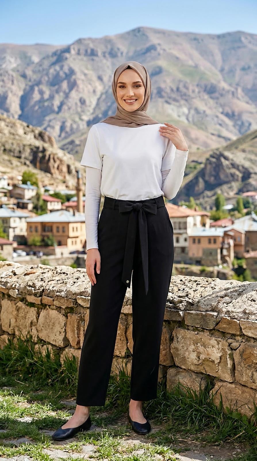 Armine TREND Kuşaklı Pantolon Siyah 26YT211