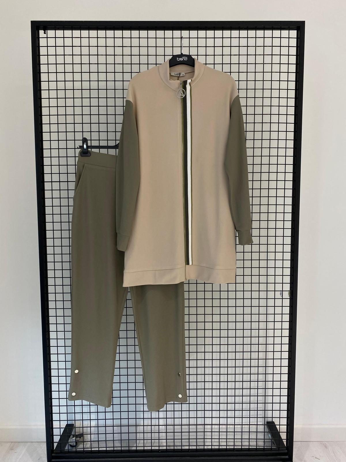 Armine TREND Paraşüt Kumaş Bayan Spor Takım Bej 25YT633
