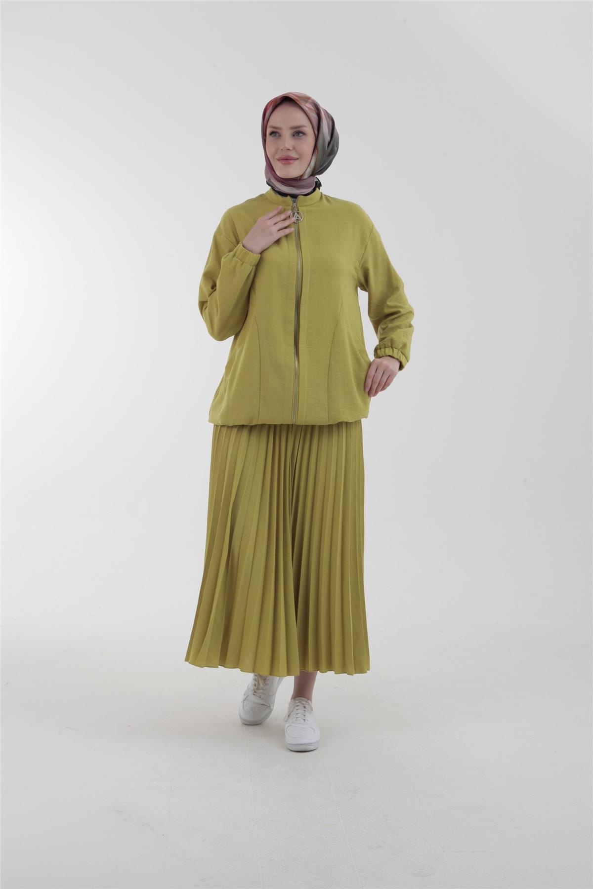 Armine Trend Pilise Etekli-Ceketli İkili Takım 23YT665 Olive