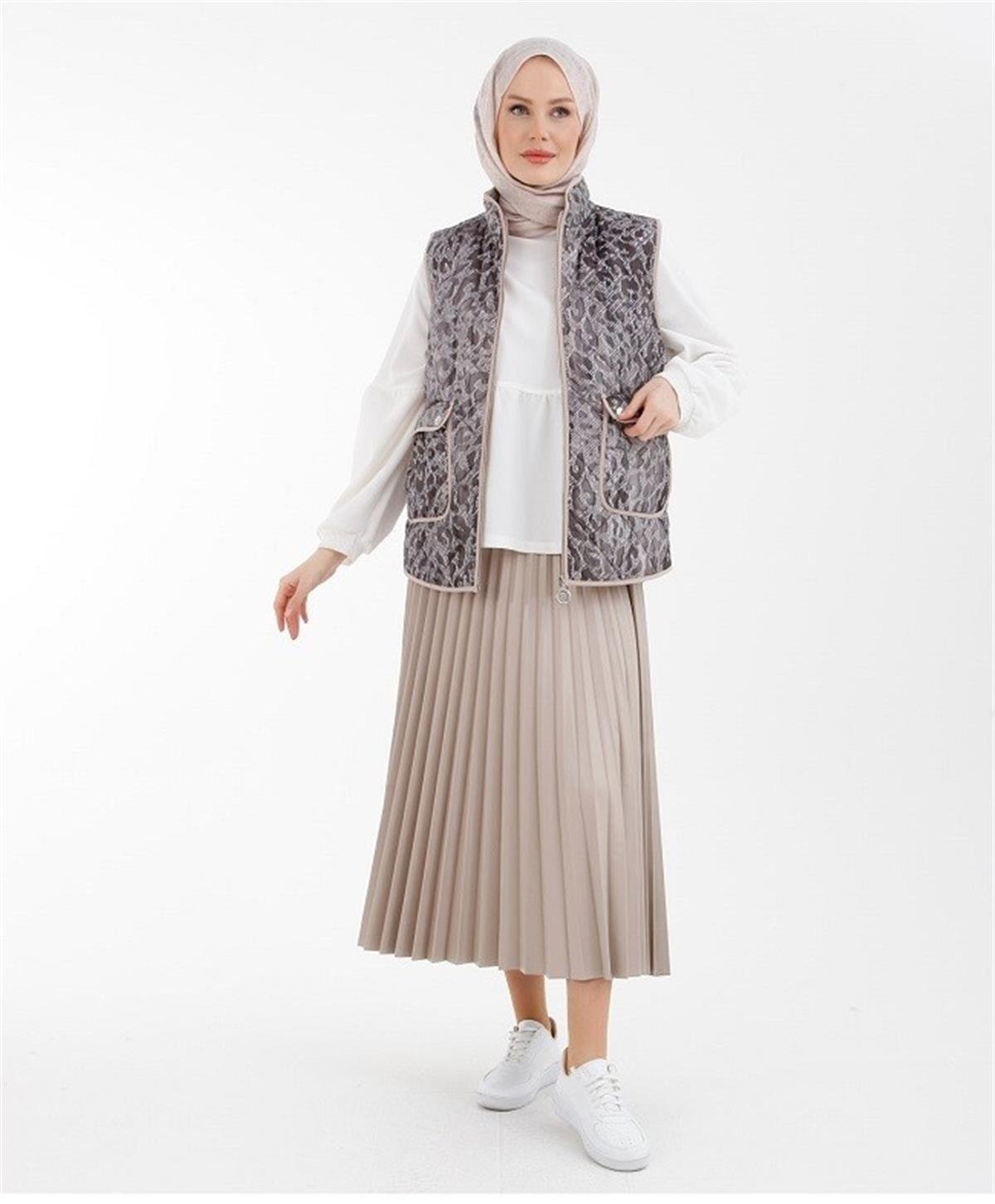 Armine Trend Piliseli Etek Bej 22KT103 Bej