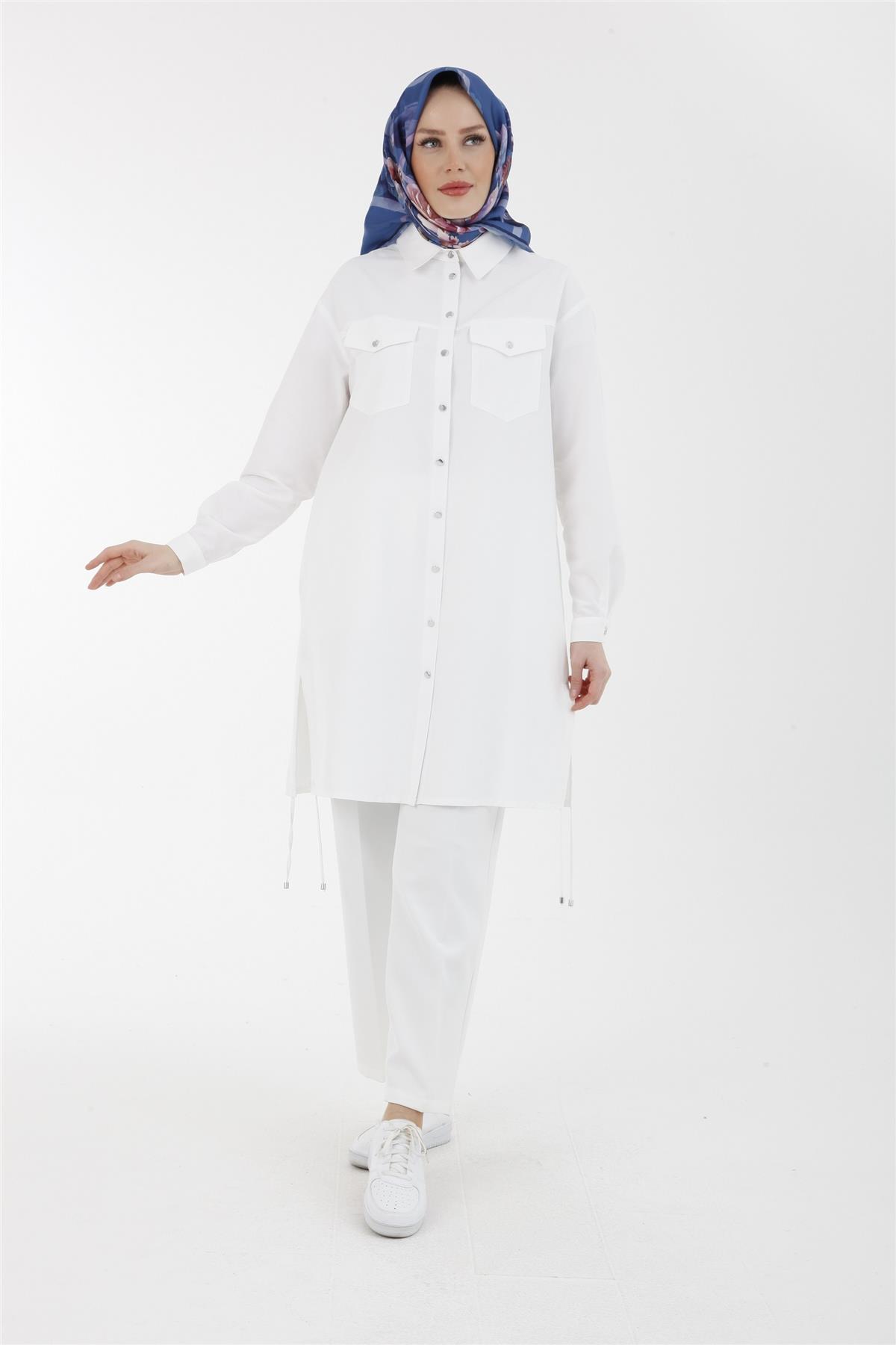 Armine Trend Poplin Gömlek 23YT407 Ekru