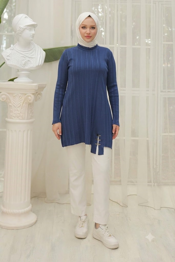 ARMİNE TREND Triko Tunik İndigo 24KTD403
