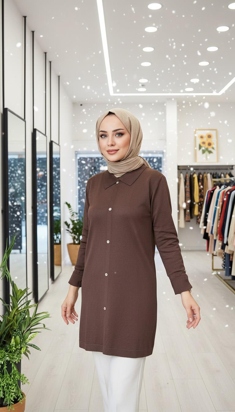 Armine TREND Triko Tunik Kahverengi 25YTD4115