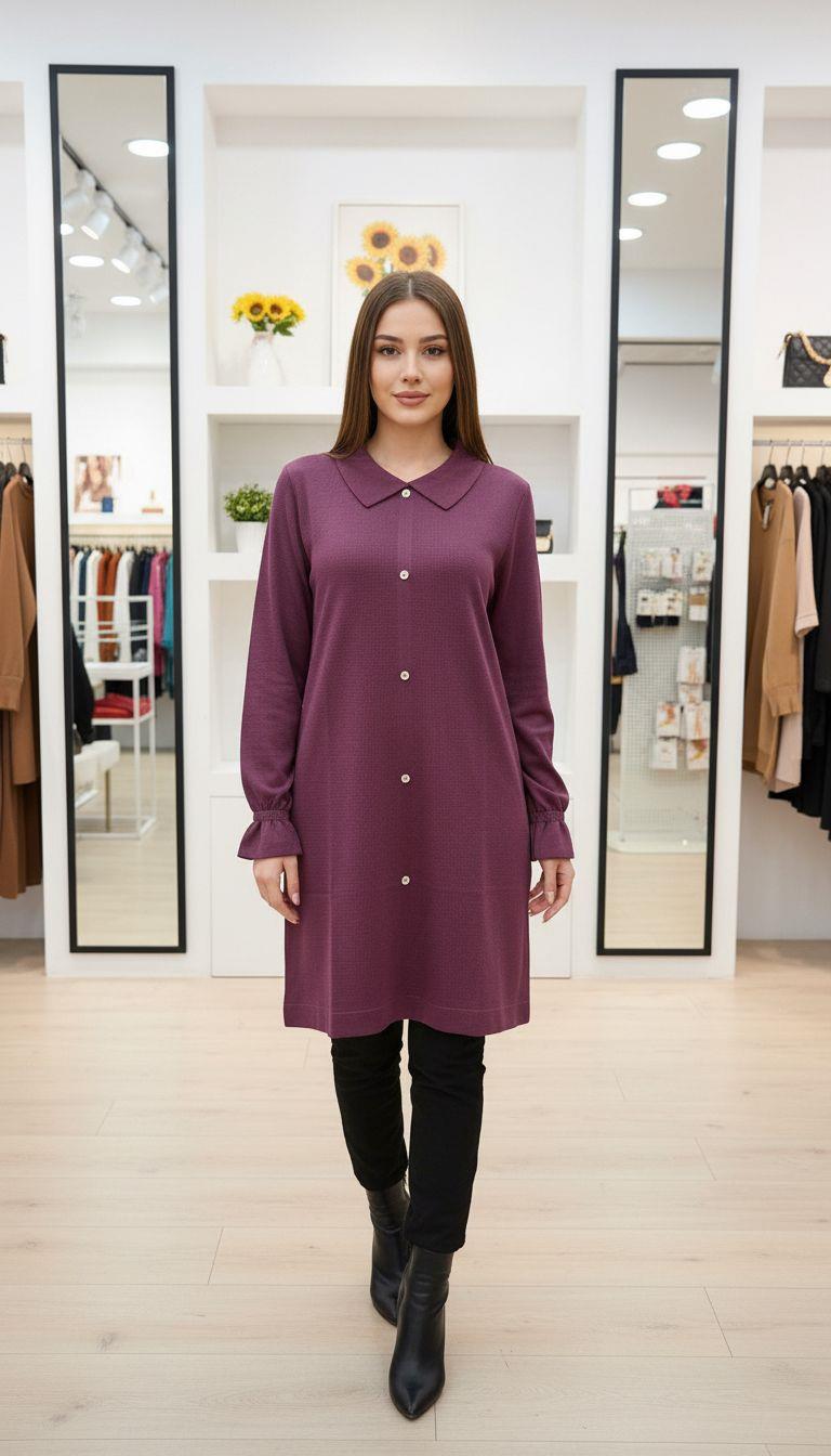Armine TREND Triko Tunik Mürdüm 25YTD4115