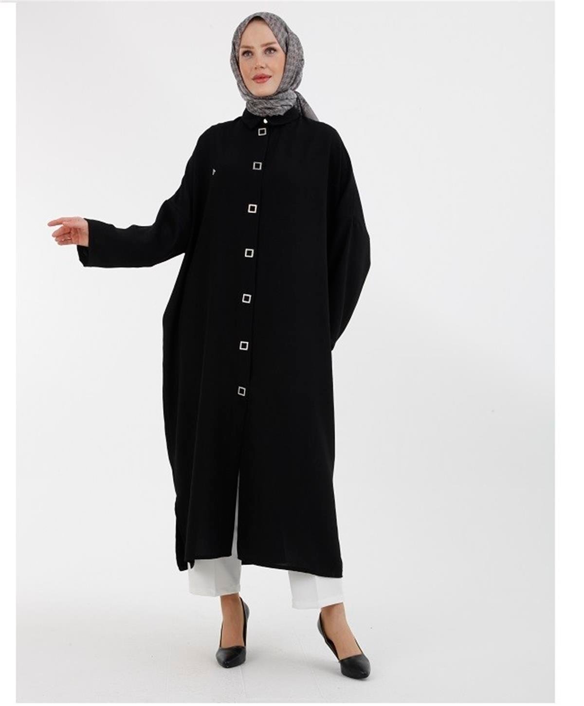 Armine Yarasa Kol Giy-Çık 23YT510 Siyah | Furkan Giyim