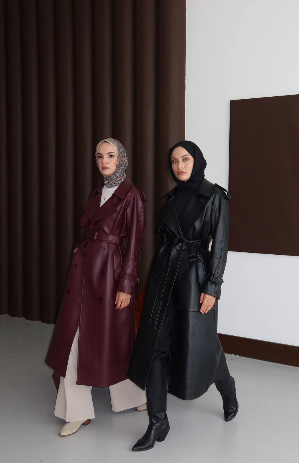 Belden Bağcıklı Deri Kap Siyah