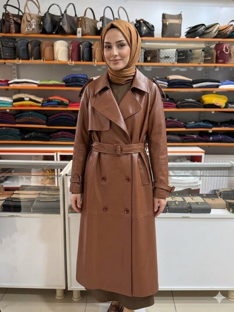 Belden Bağcıklı Deri Kap Taba