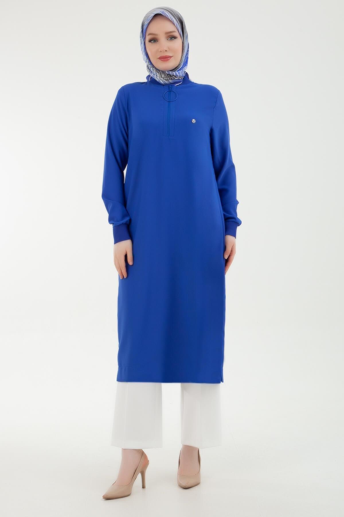 Armine TREND Halkalı Tunik Büyük Beden Saks 24YT478