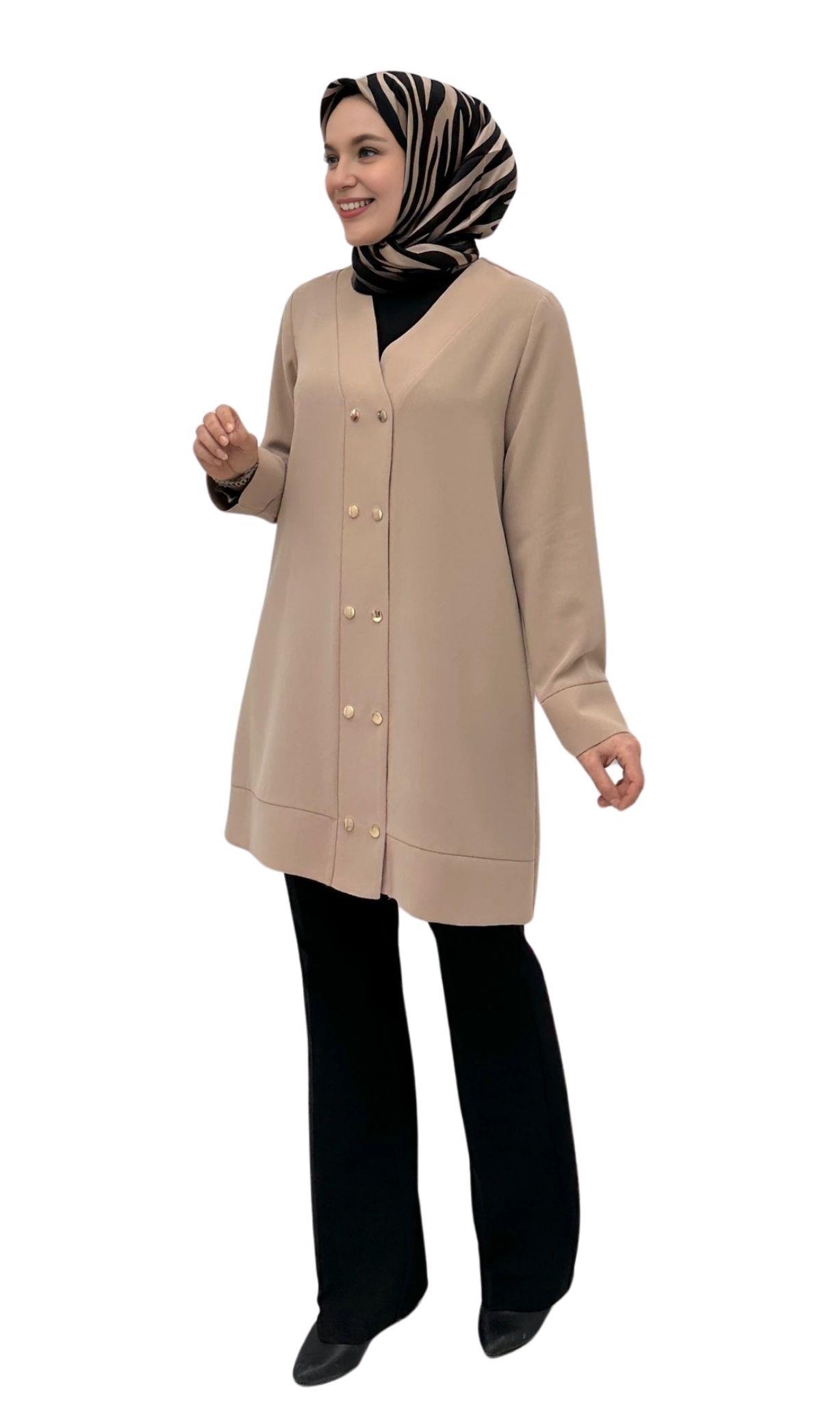 Haya Düğmeli Senti Ceket Bej A1314