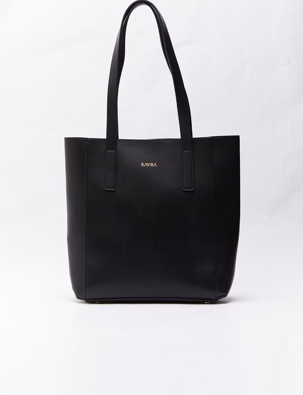 Kayra Büyük Shopper Çanta Siyah KA-B23-CNT35