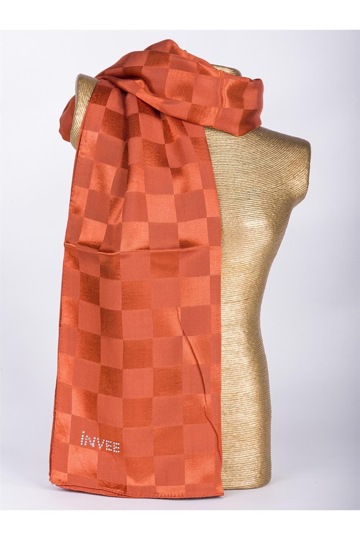 İnvee 1230 Şahane Şal İnvee Dama Şal Oranj