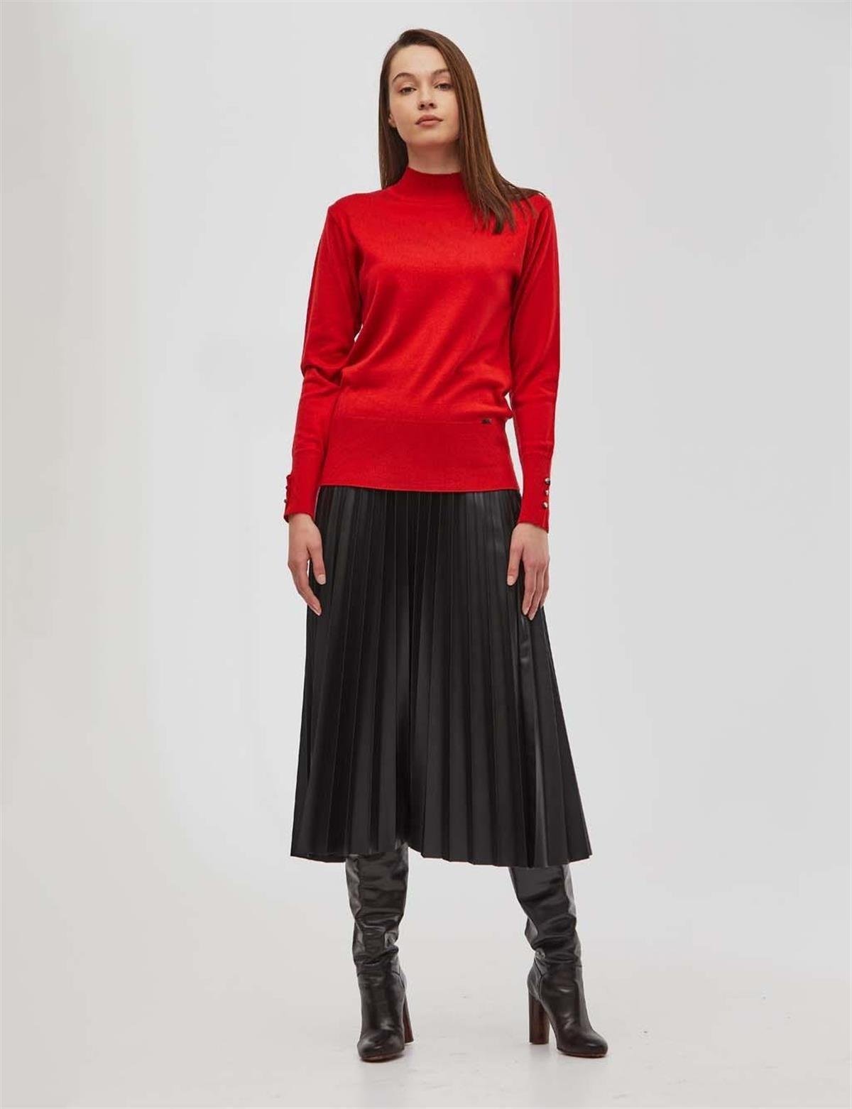 KA-SZ-TRK05 Basic Triko Bluz Kırmızı