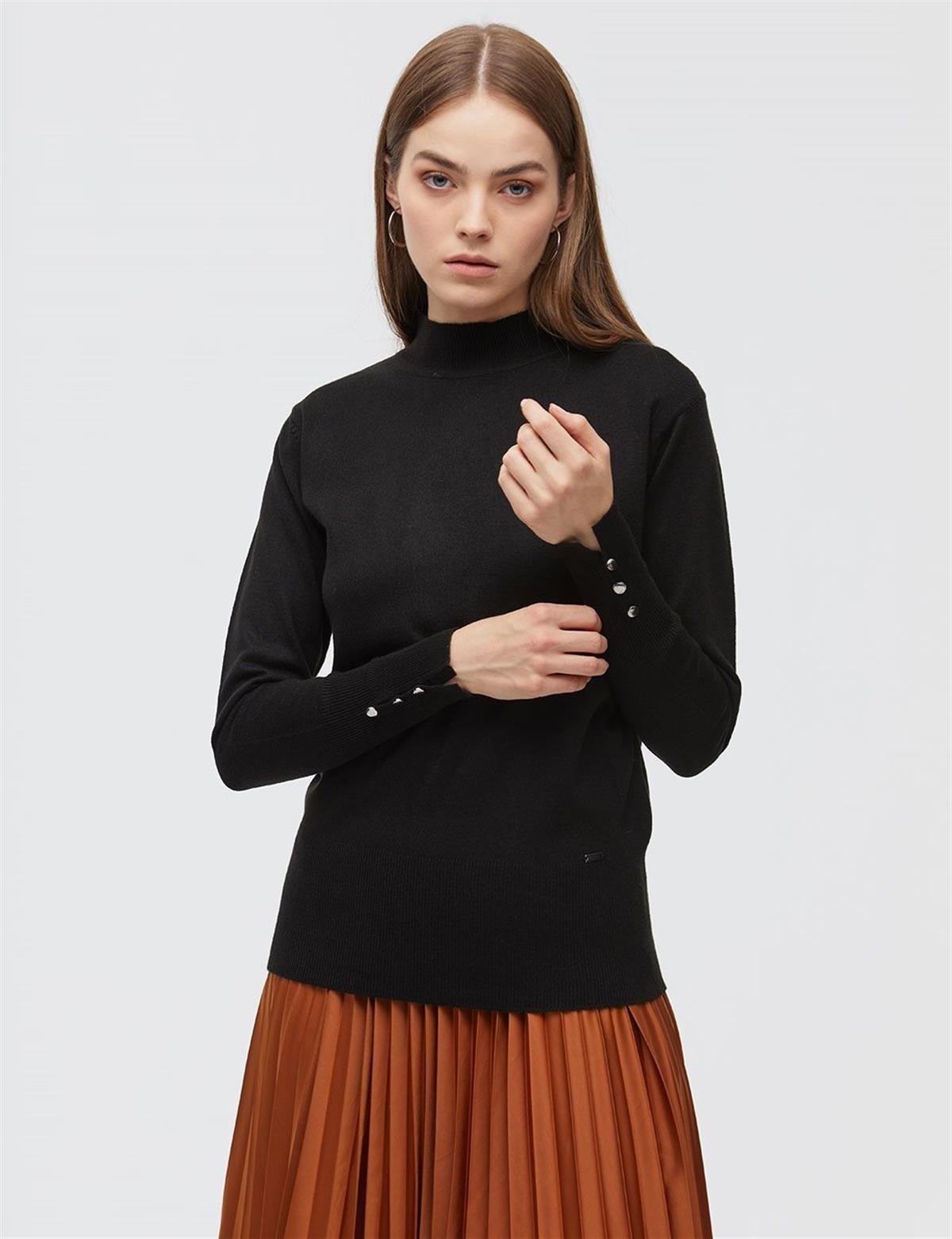 KA-SZ-TRK05 Basic Triko Bluz Siyah