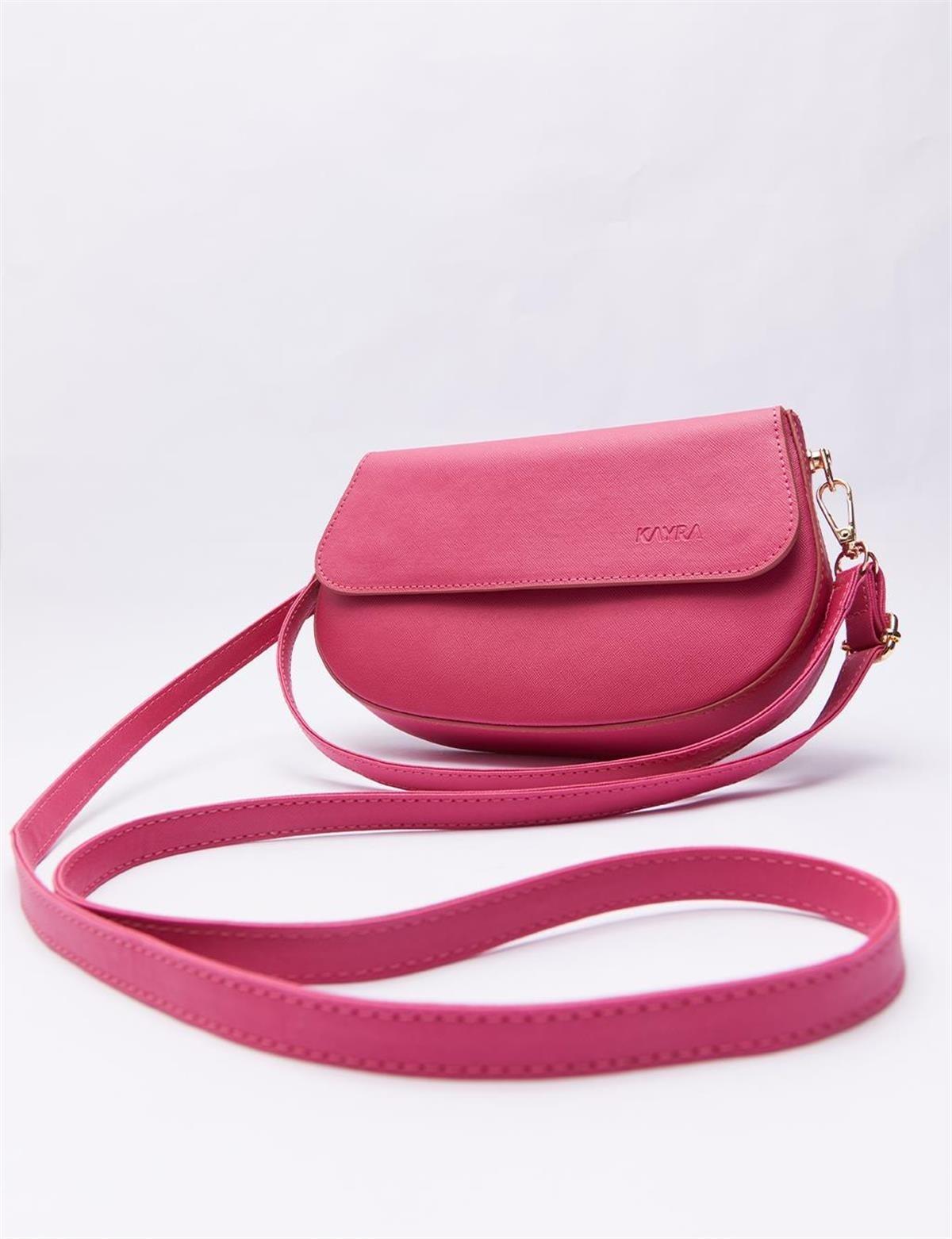 Kapaklı D Form Çanta Siyah KA-B23-CNT32 Fuşya