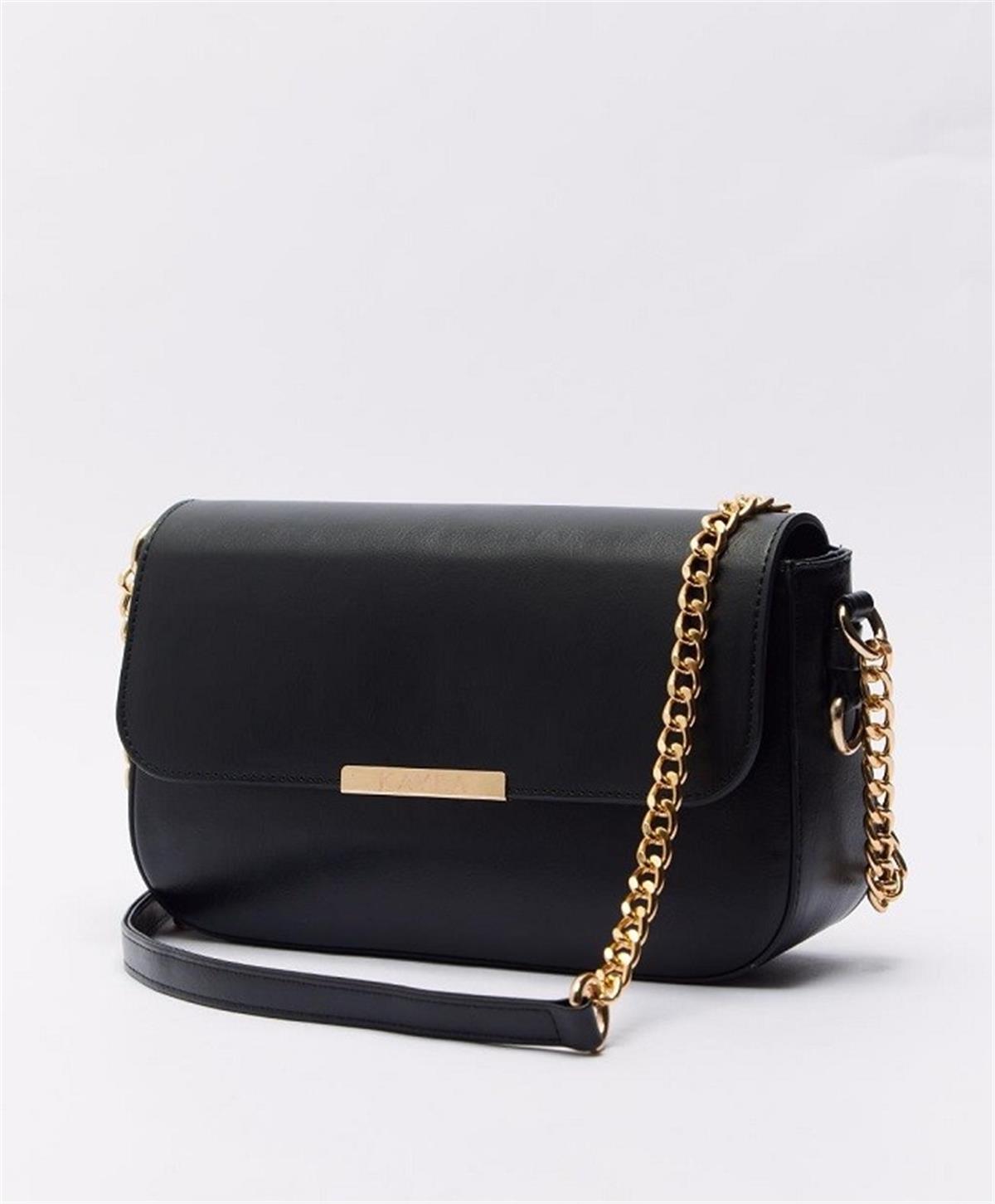 Kayra Mıknatıs Kapamalı Dikdörtgen Çanta KA-B23-CNT34 Siyah