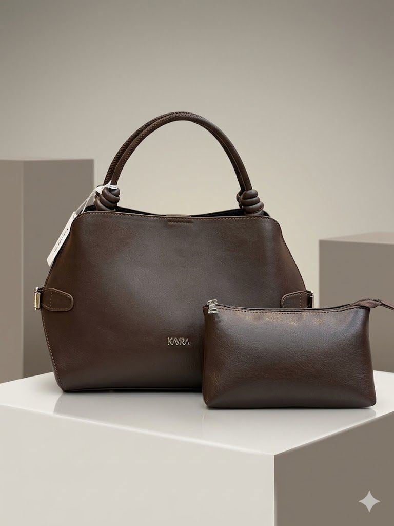 KAYRA Oval Form Yavrulu Bayan Çanta Kahverengi KA-B26-CNT32