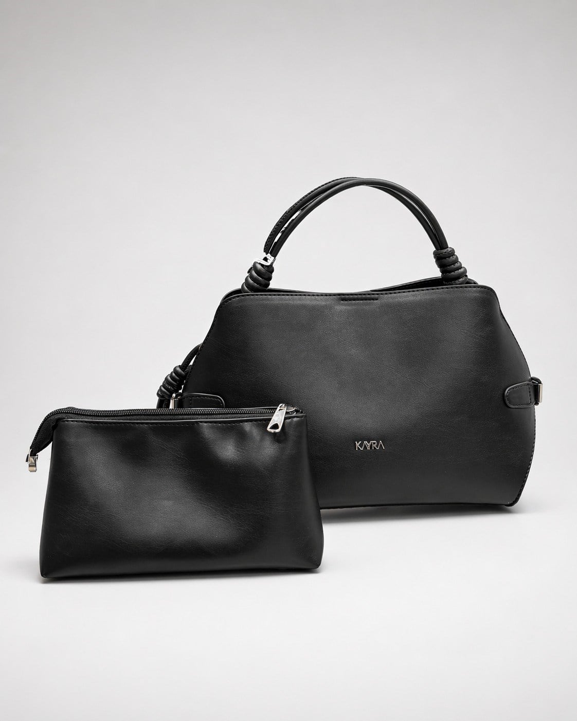 KAYRA Oval Form Yavrulu Bayan Çanta Siyah KA-B26-CNT32
