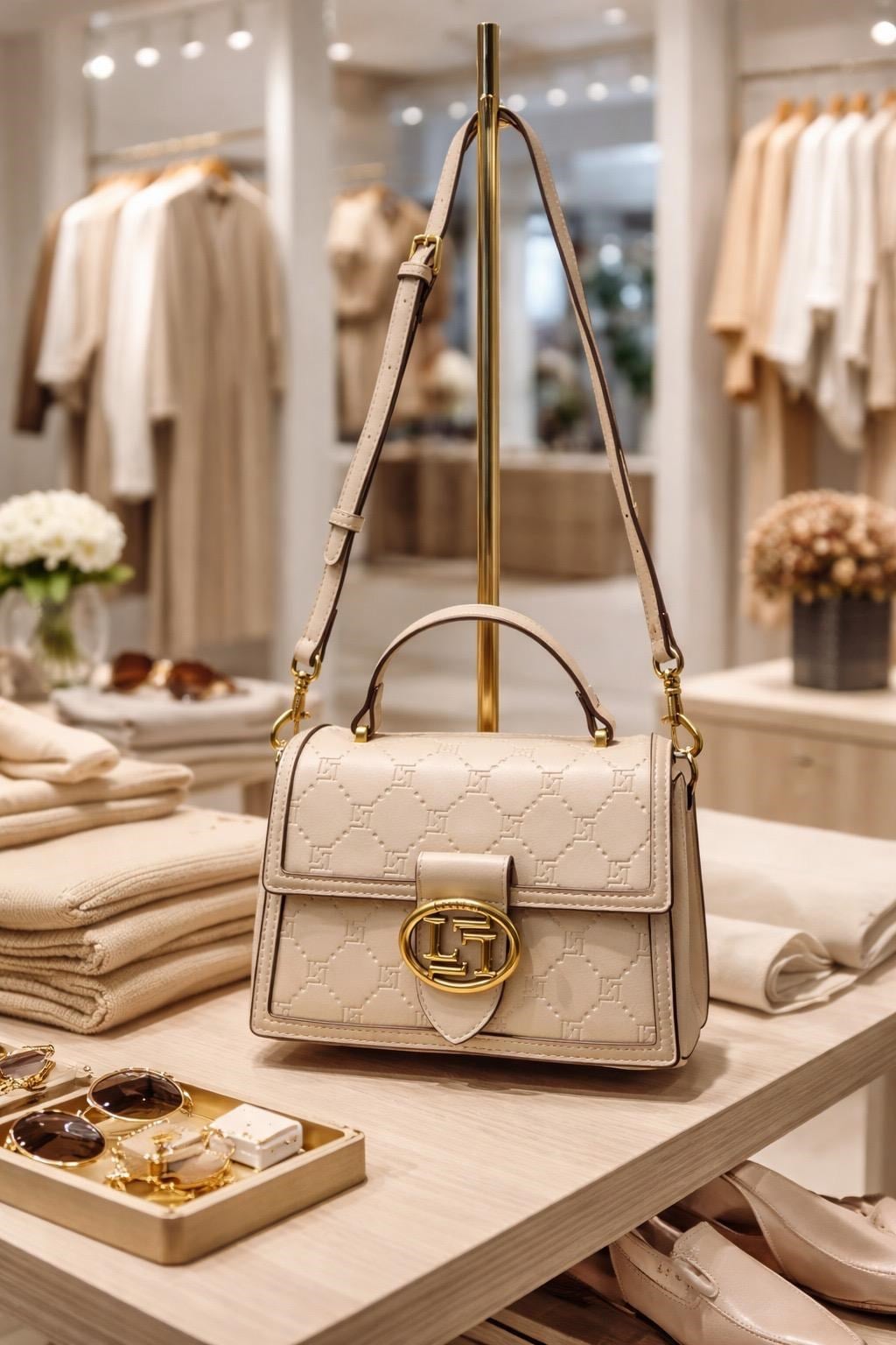 Levidor Mıknatıslı Açma Şık Tasarım Omuz Çantası Vizon 930395