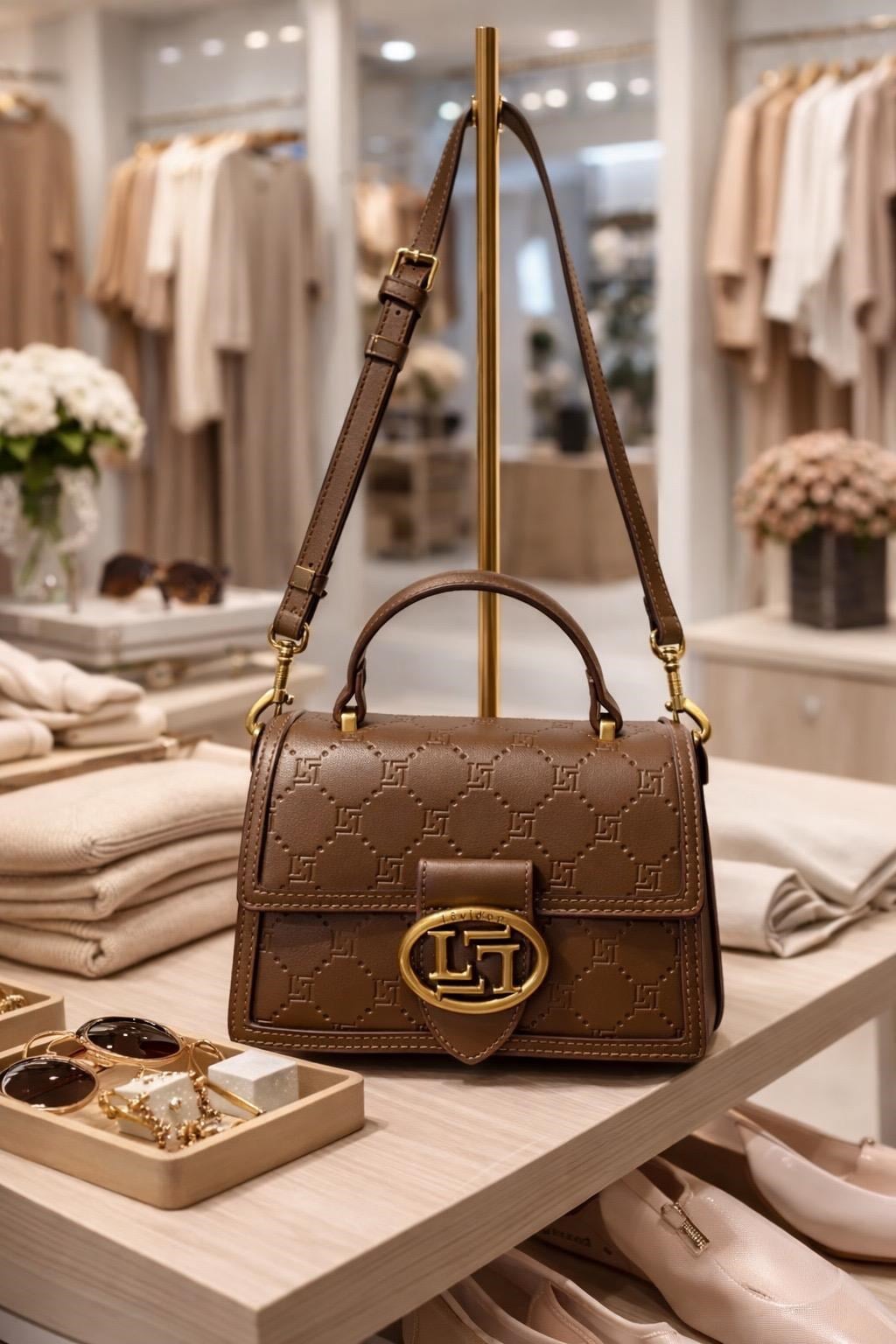 Levidor Mıknatıslı Açma Şık Tasarım Omuz Çantası Camel 930395