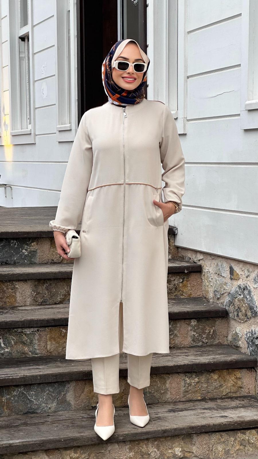 Nihle Fermuarlı Cepli Giy-Çık Taş