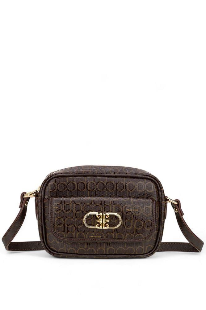Pierre Cardin Monogram Dore Kadın Çapraz Askılı Çanta Kahverengi 05PC24Y507-PMN S