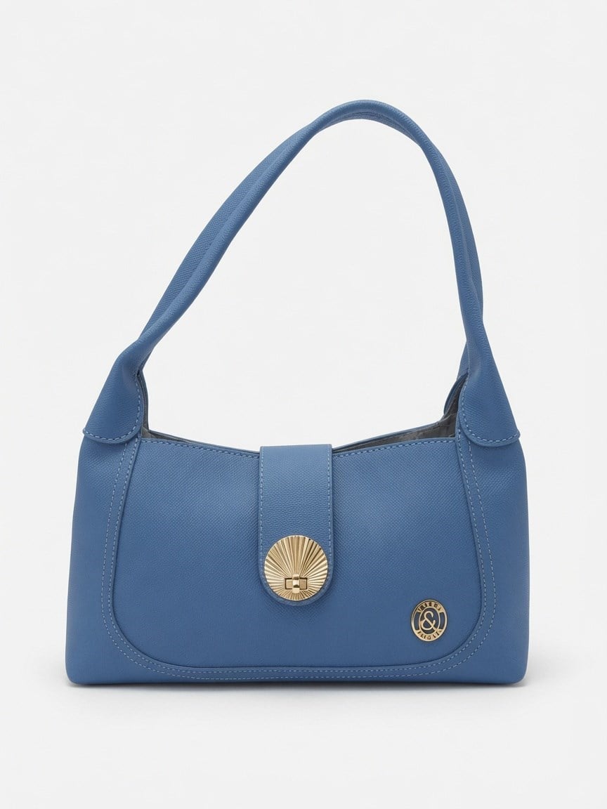Tiffany & Tomato 128 Şık & Fonksiyonel Hobo Omuz Çantası Mavi