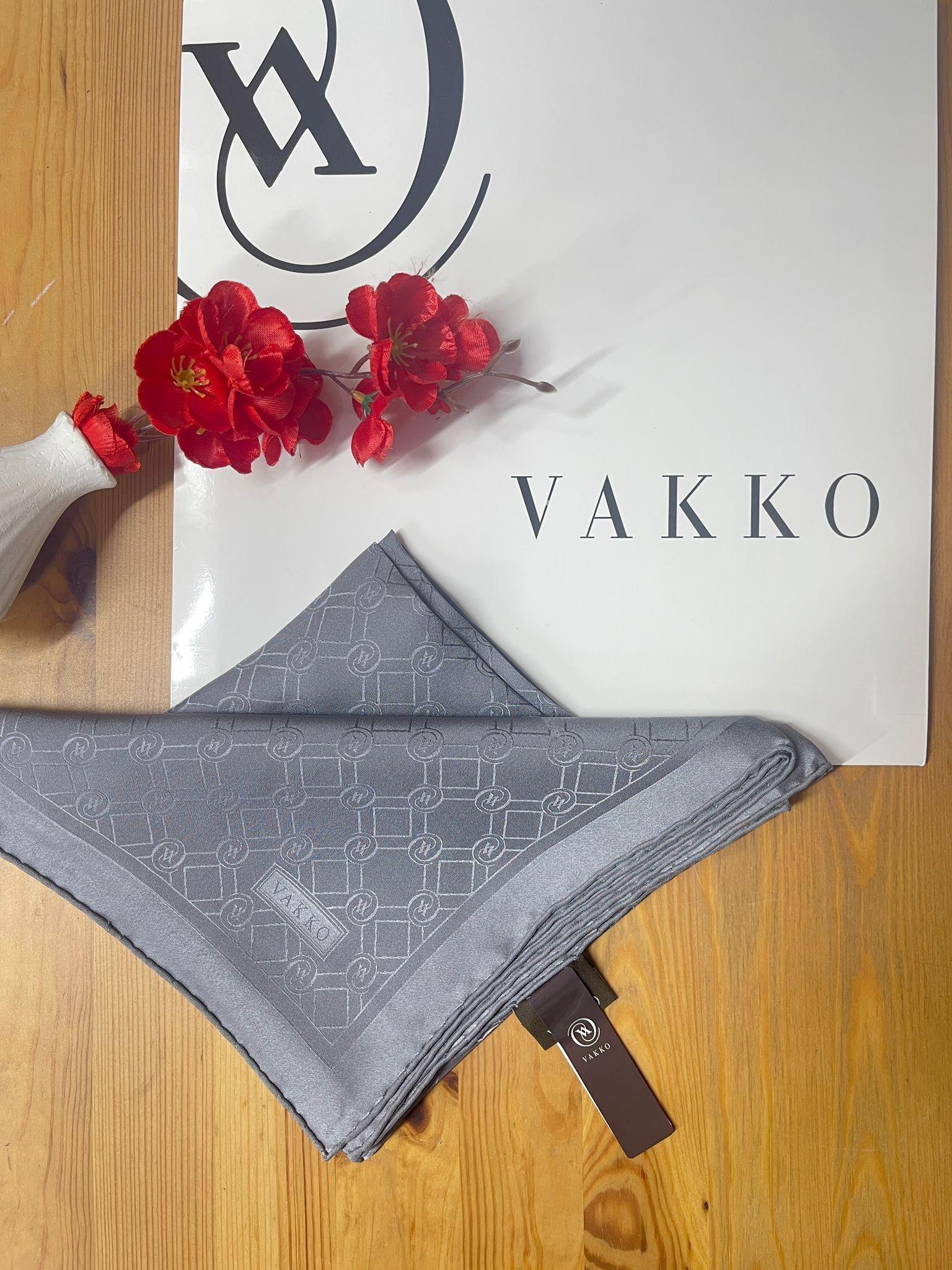 Vakko Jakar İpek Eşarp Füme