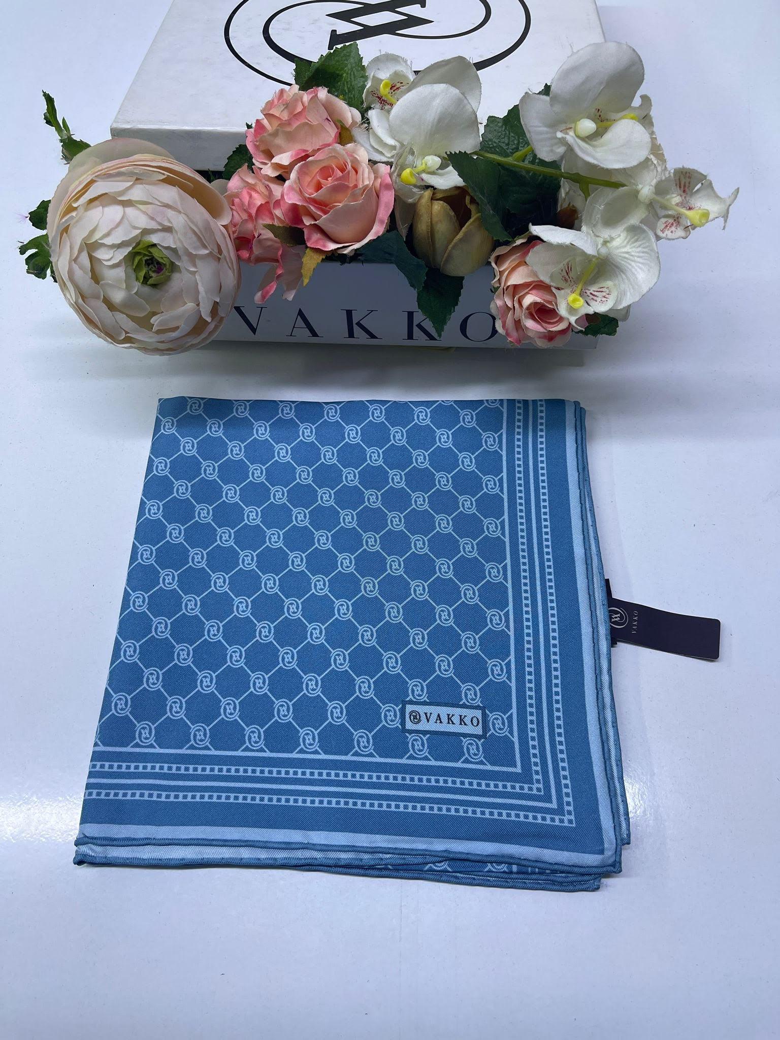 Vakko Özel Seri İpek Eşarp Tivil İndigo