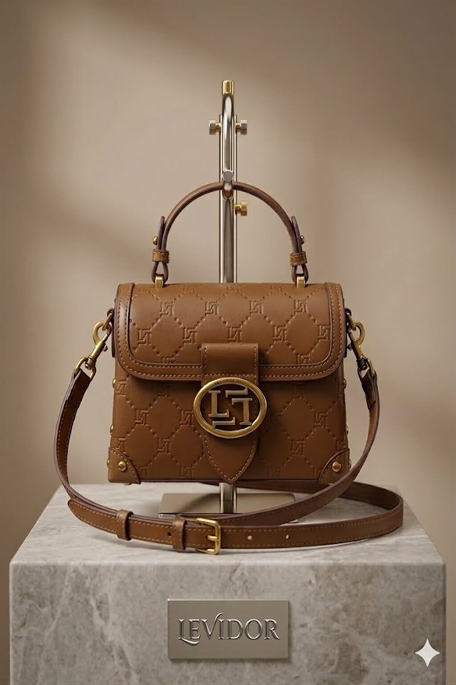 Levidor Mıknatıslı Açma Minimal Kesim Omuz Çantası Camel 930394