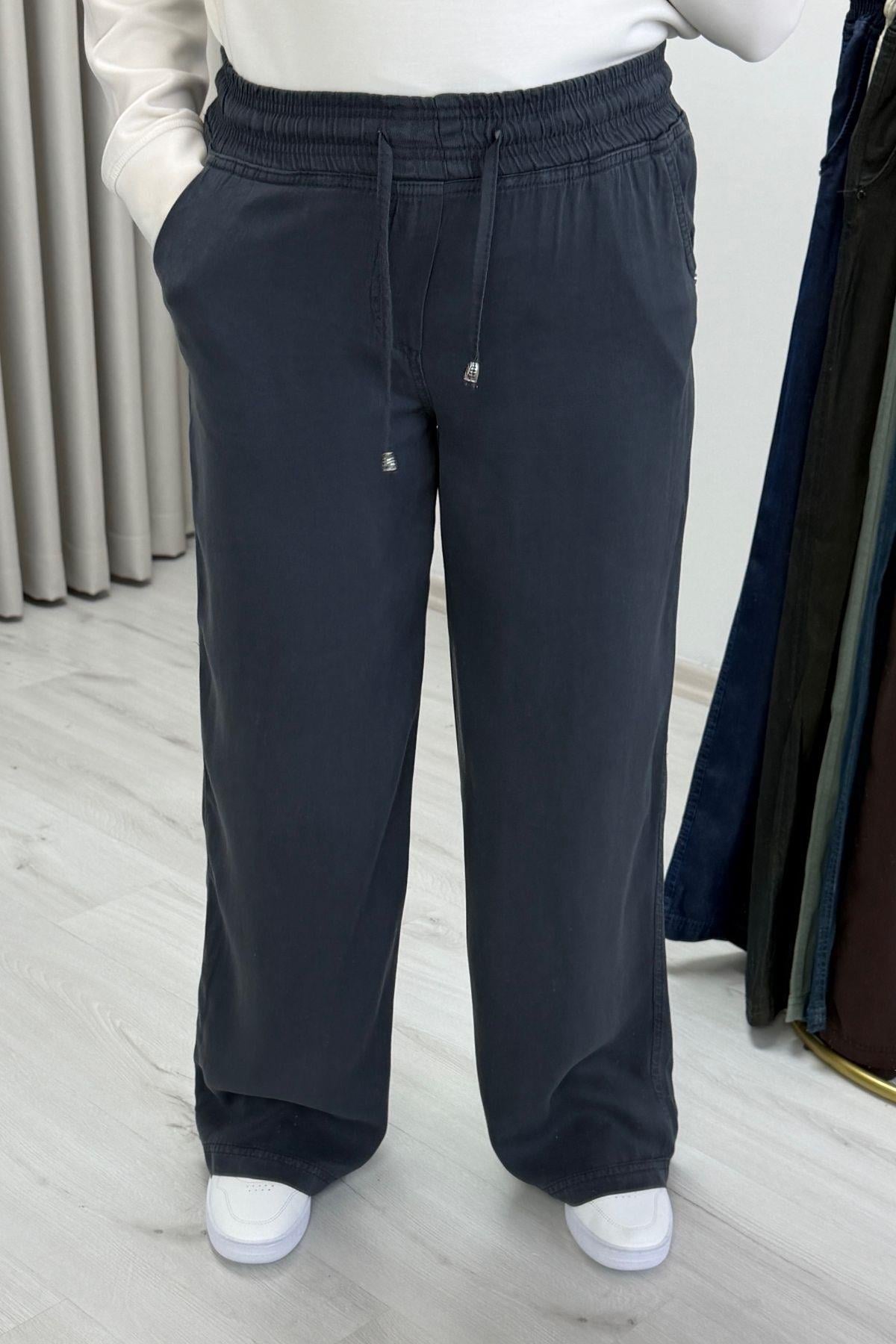 My Magazin Beli Lastikli Tensel Kot Pantolon Antrasit