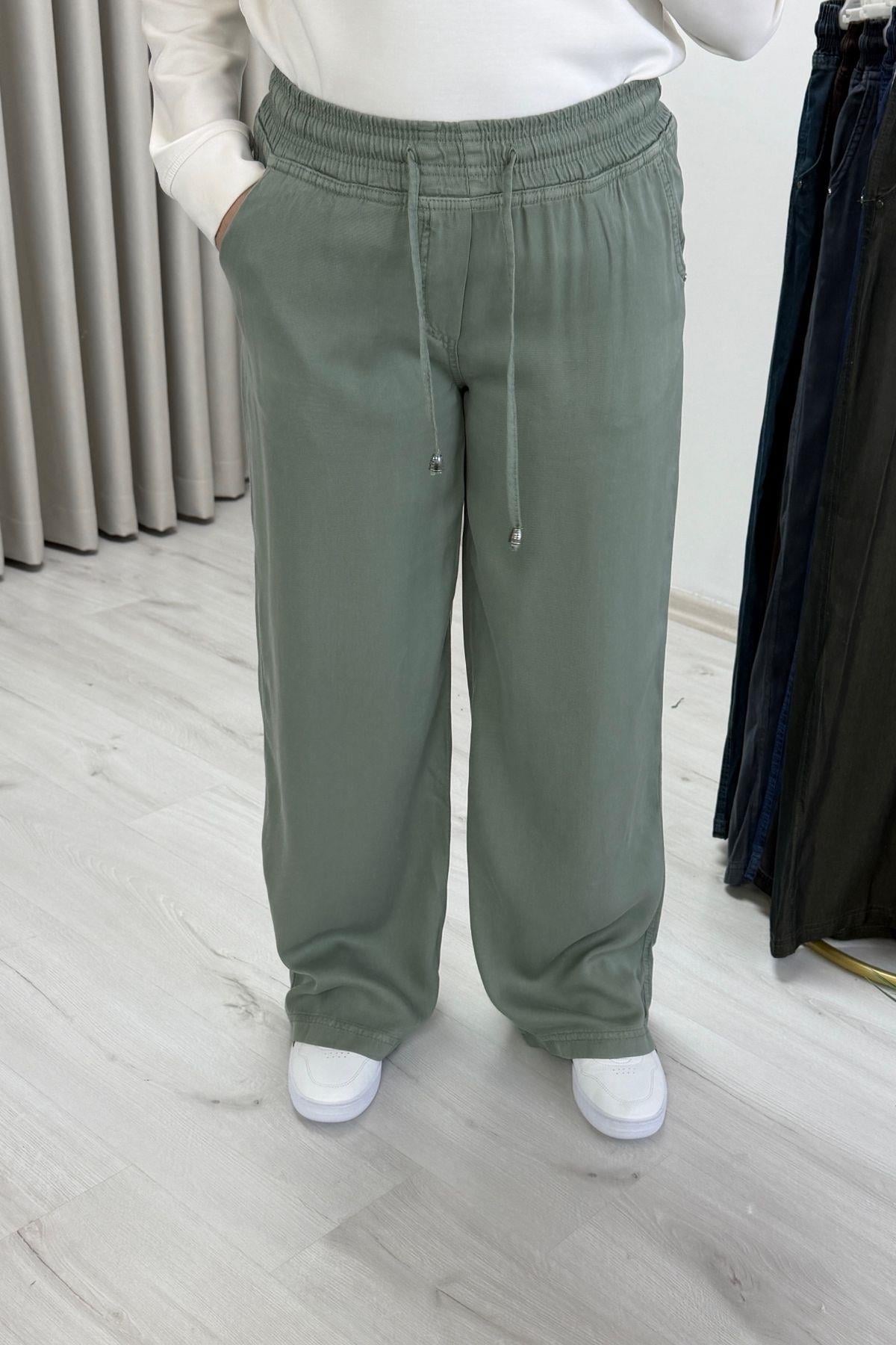 My Magazin Beli Lastikli Tensel Kot Pantolon Mint
