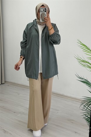 İkoll Yazlık Tensel  Bomber Ceket Oversize Çağla