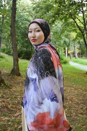 Comfy Asel Desen Şal - Siyah