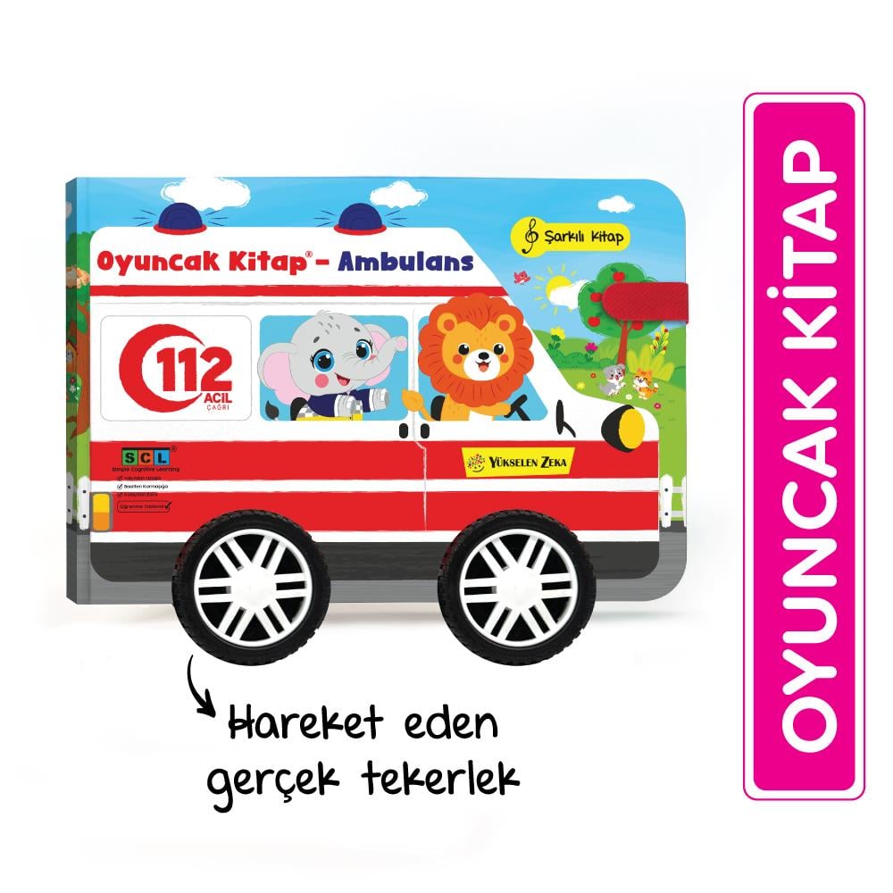 Oyuncak Kitap - Ambulans (Gerçek Tekerlekli)