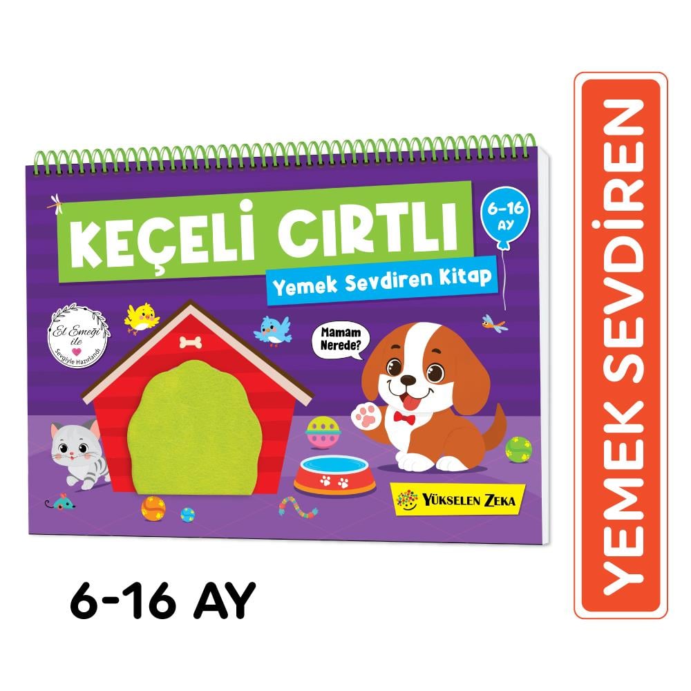 6-16 Ay İlk Cırt Cırtlı Keçeli Etkinlik Kitabım - Yemek Sevdiren Kitap