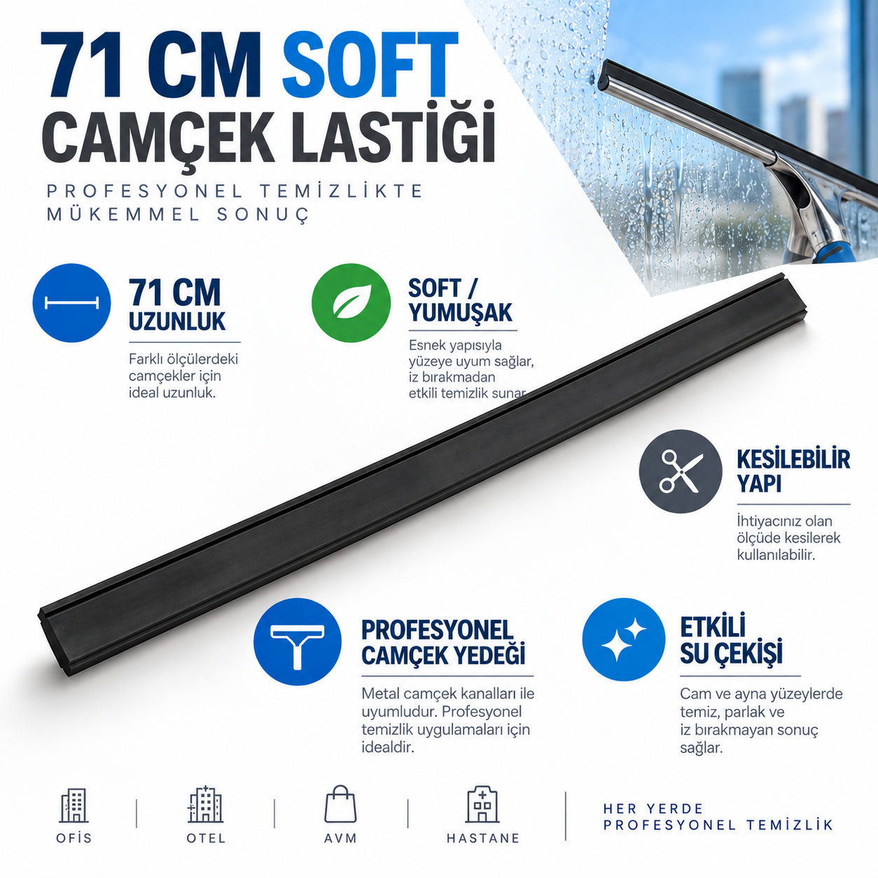 Pulex Camçek Lastiği 71 cm Soft – Yumuşak Yedek Cam Lastiği