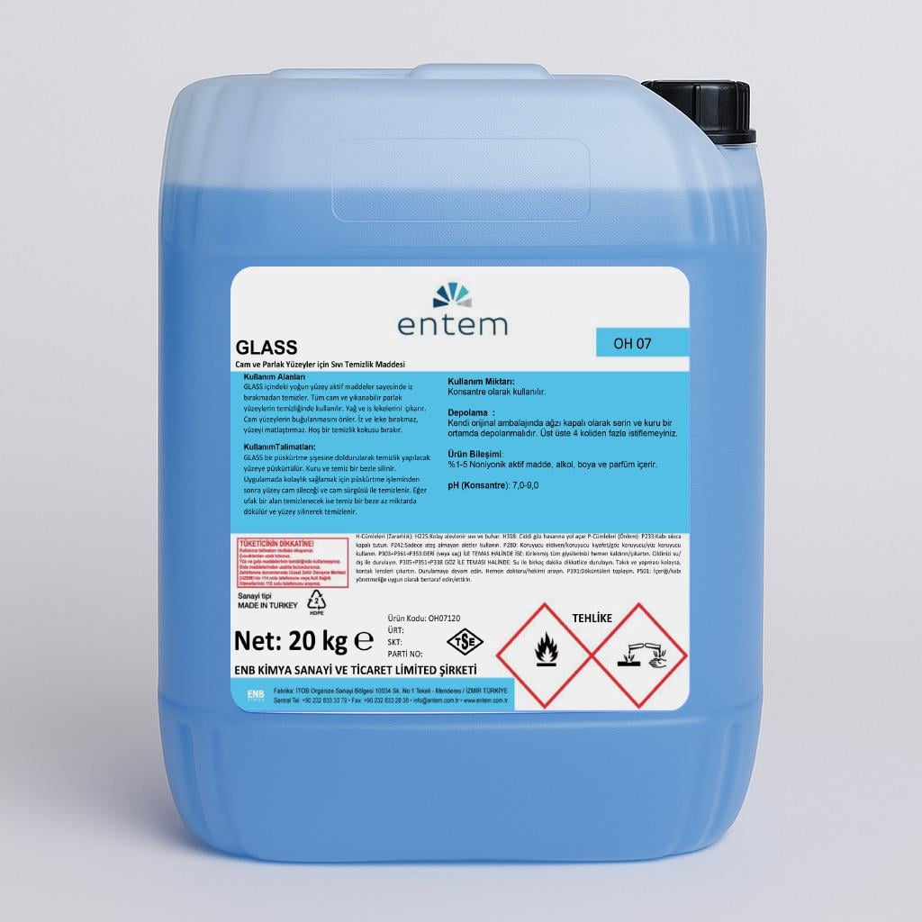 Entem Glass İz Bırakmayan Cam Temizleyici 20 Lt
