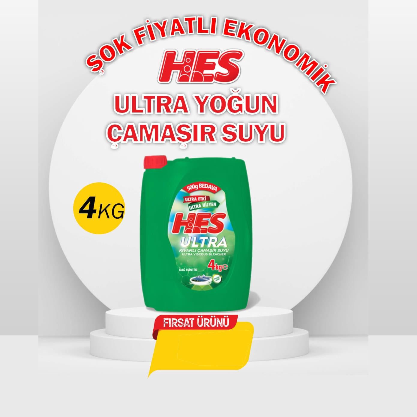 Hes Ultra Yoğun Çamaşır Suyu 4 Lt