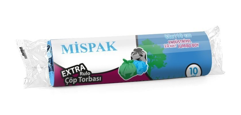 Mispak Mavi Jumbo Çöp Poşeti 80*110 400 gr 10lu Rulo