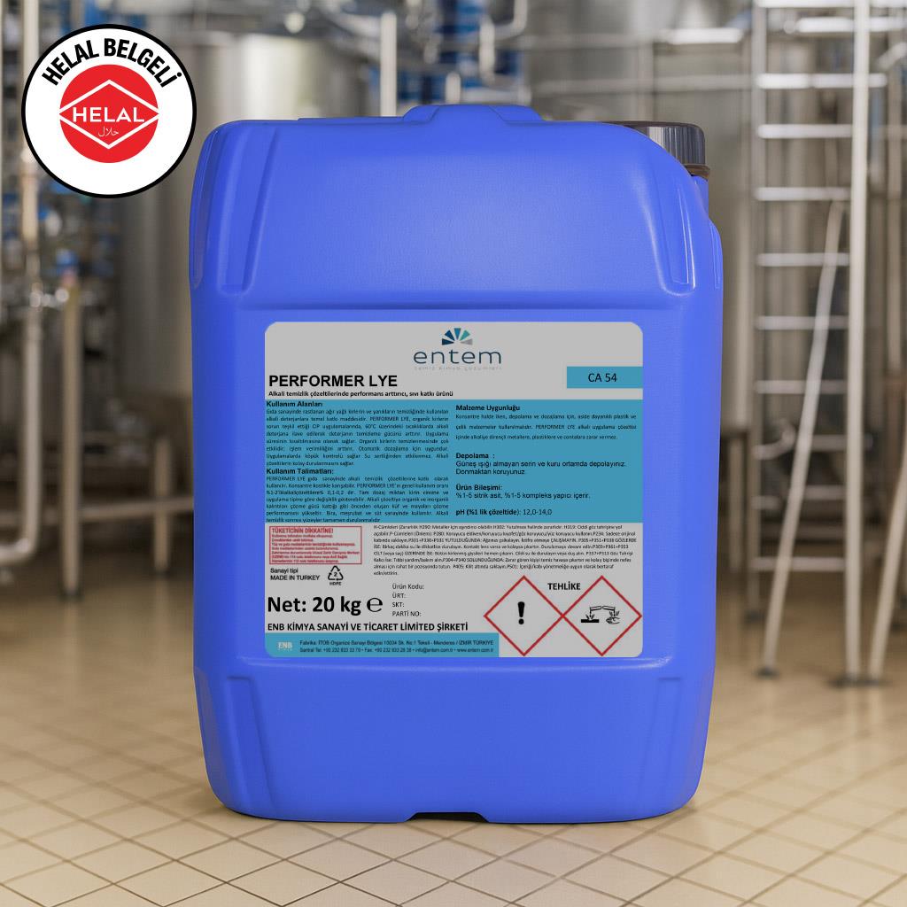 PERFORMER LYE – Alkali Temizlik Çözeltileri İçin Performans Artırıcı Sıvı Katkısı 20 Lt