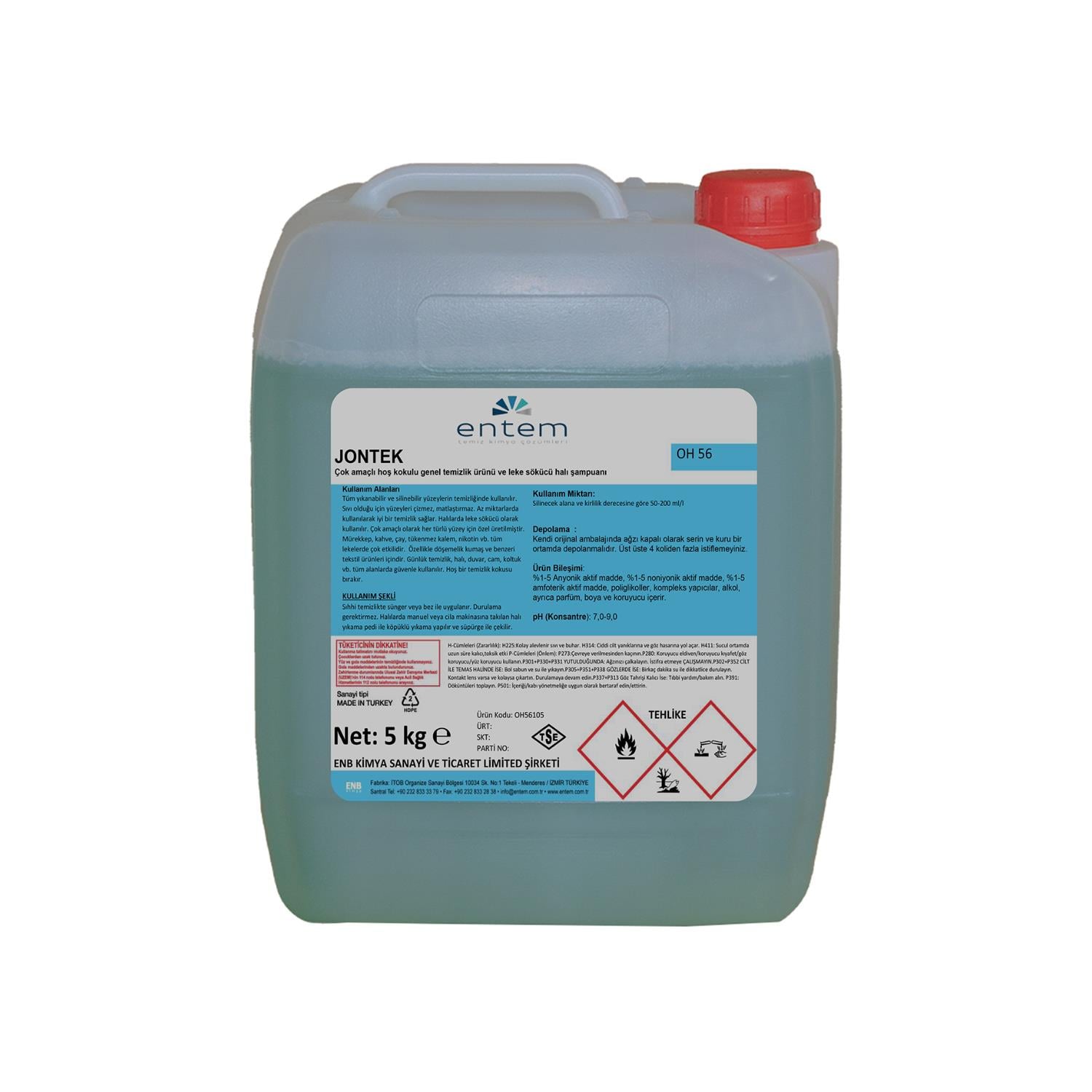 Entem Jontek Çok Amaçlı Temizleyici ve Leke Çıkarıcı 5 Litre | Beyond Hijyen | Temizlik Kimyasalları | AspirinEntemEntem Jontek Çok Amaçlı Temizleyici ve Leke Çıkarıcı 5 Litre