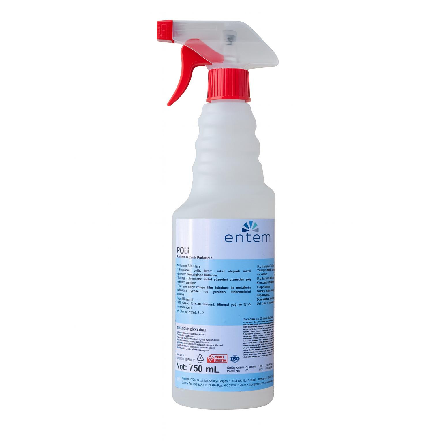 Entem POLİ Krom Temizleyici ve Parlatıcı ,Sprey 750 ML