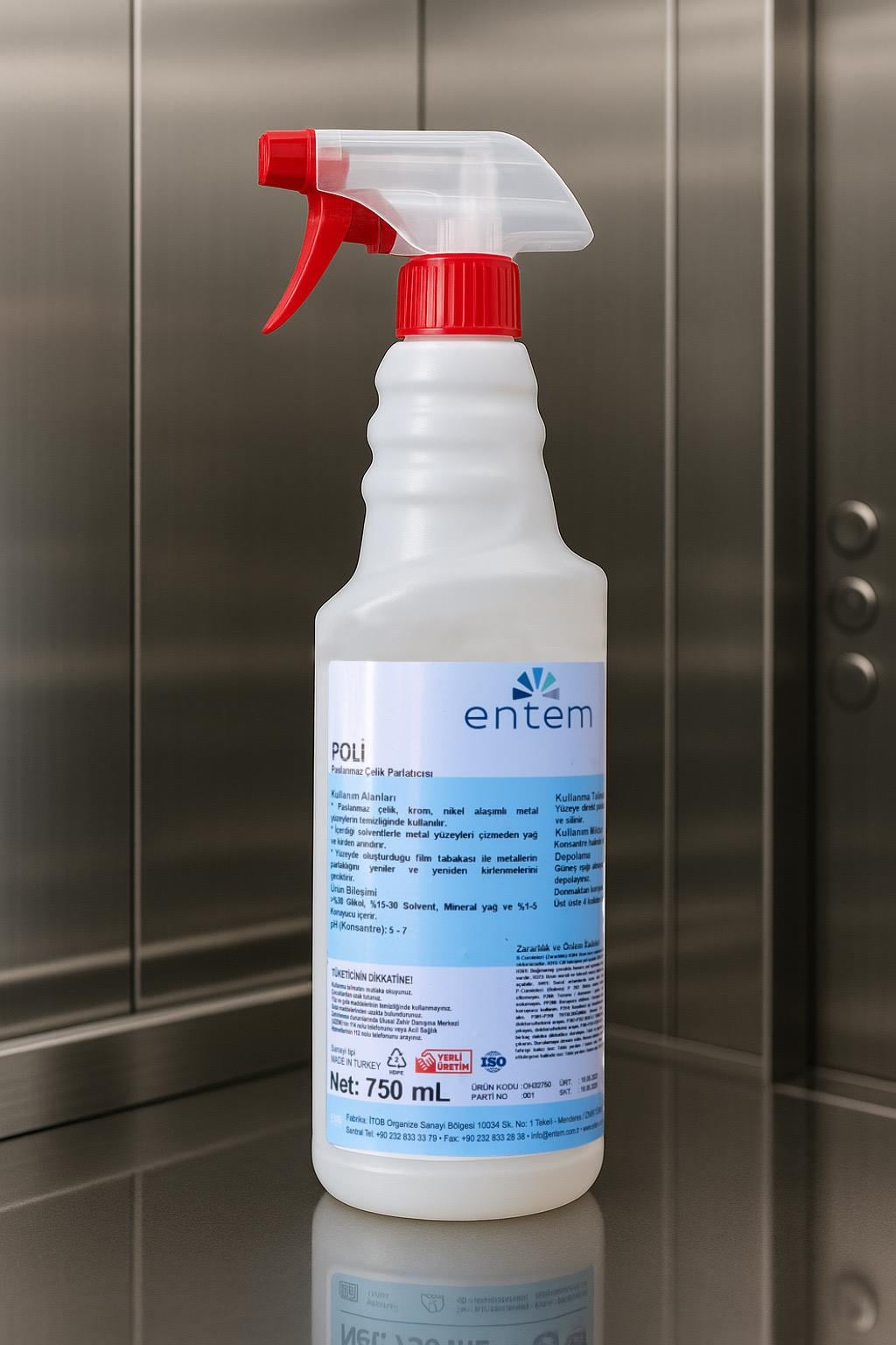 Entem POLİ Krom Temizleyici ve Parlatıcı ,Sprey 750 ML