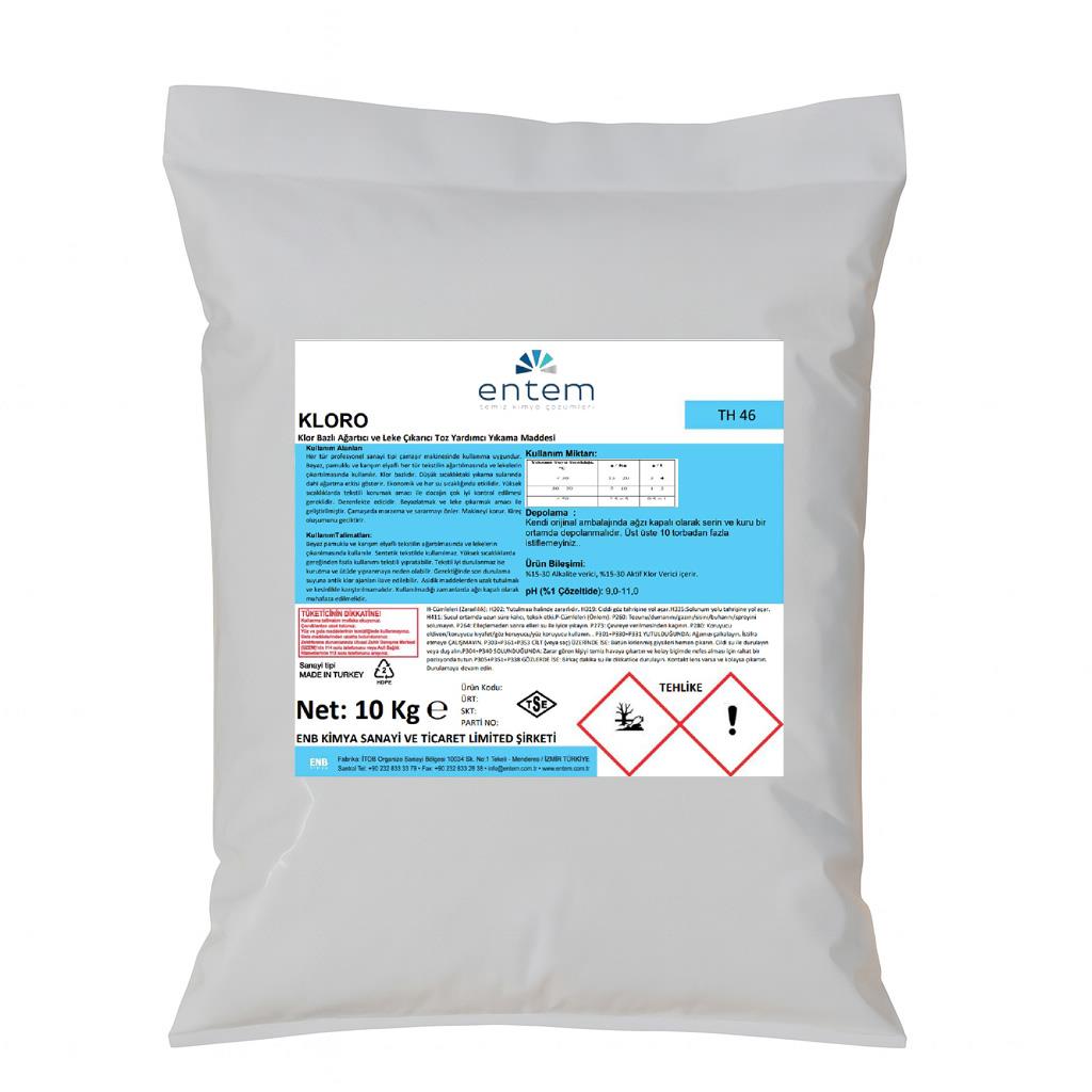 Entem Kloro Ağartıcı ve Leke Çıkarıcı Toz Deterjan 10 KG
