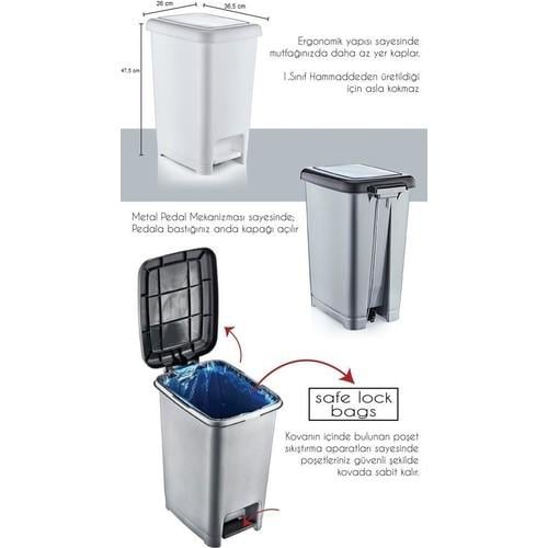 Şenyayla Slim Pedallı Çöp Kovası 10 Litre 4280