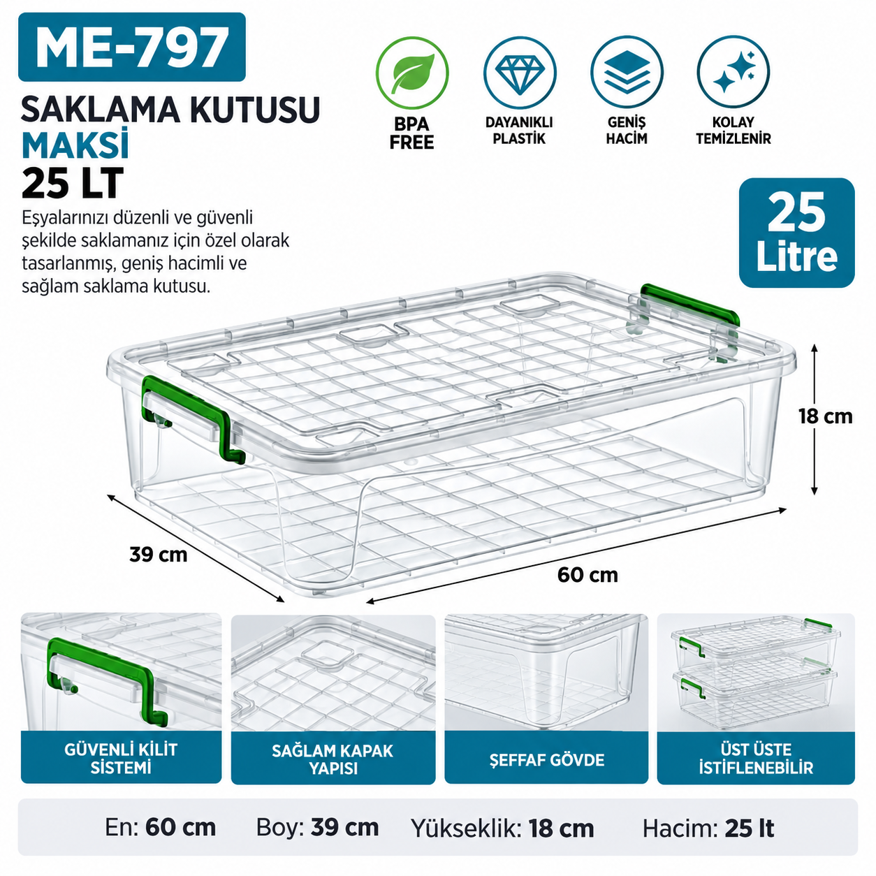 Saklama Kutusu Maksi 25 LT (2621)